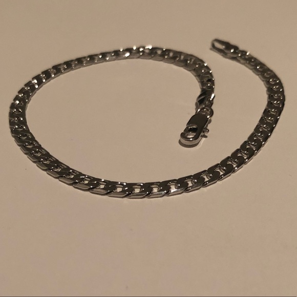 Silver Stainless Steel Cuban Link Bracelet - Picture 3 of 6